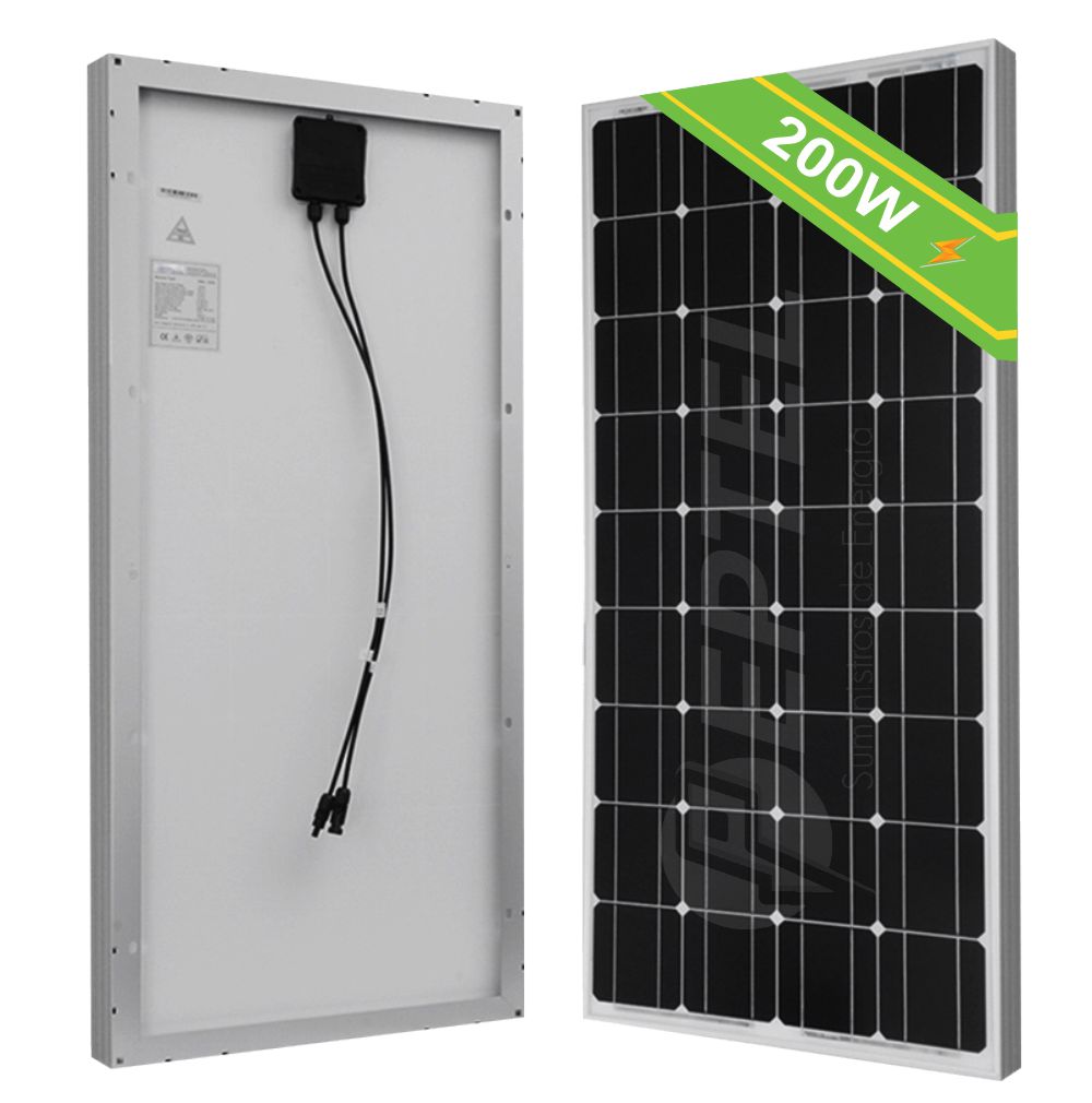 Posibilidades hada Hacer deporte Panel Solar 200W 12V Monocristalino – Peptel