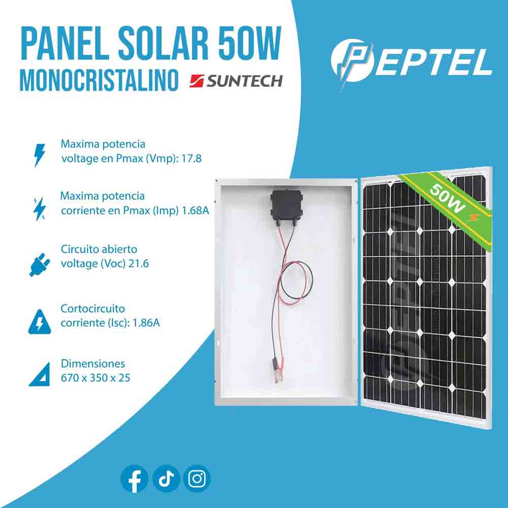 Panel solar 50W Monocristalino