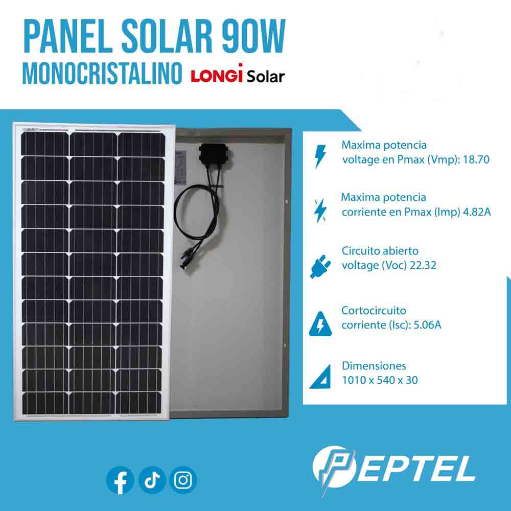 Panel Solar Fotovoltaico 50W 12V Monocristalino