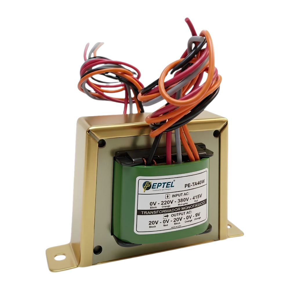 Transformador monofásico 220V/ 380V/ 415V A 20V/ 9V 40W