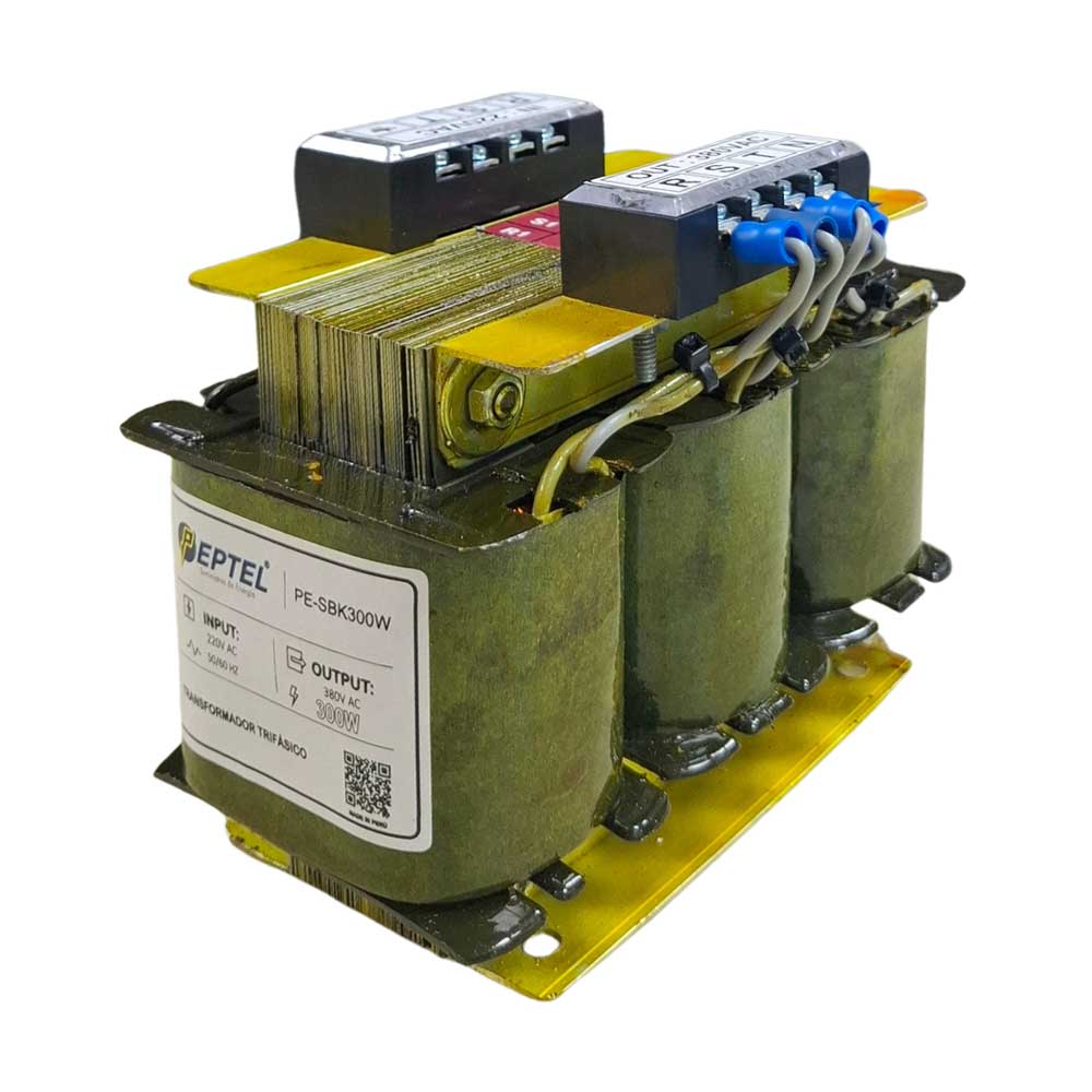 Transformador trifásico 220V A 380V 300W
