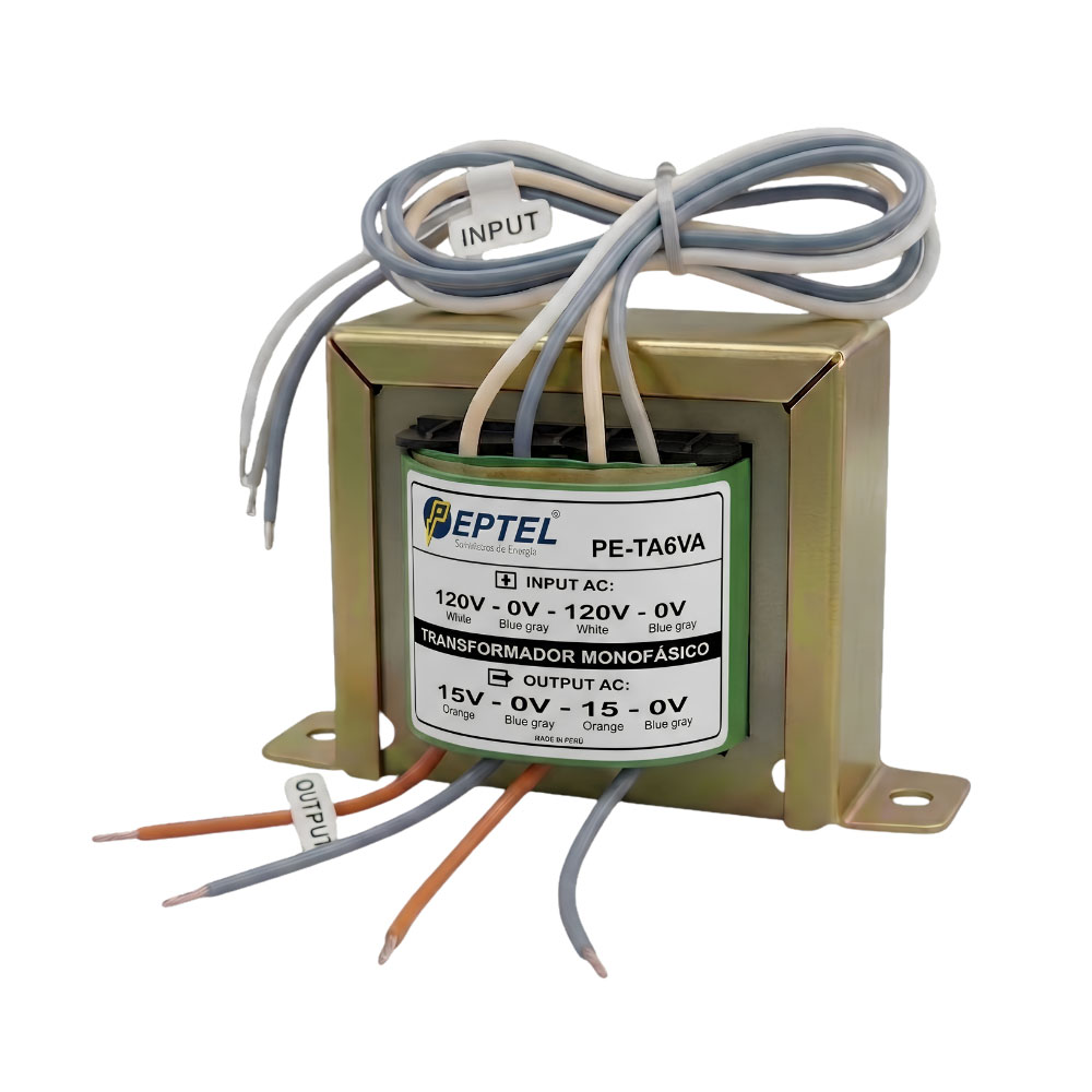 Transformador Reductor 120V a 15V-0V-15V-0V 6VA